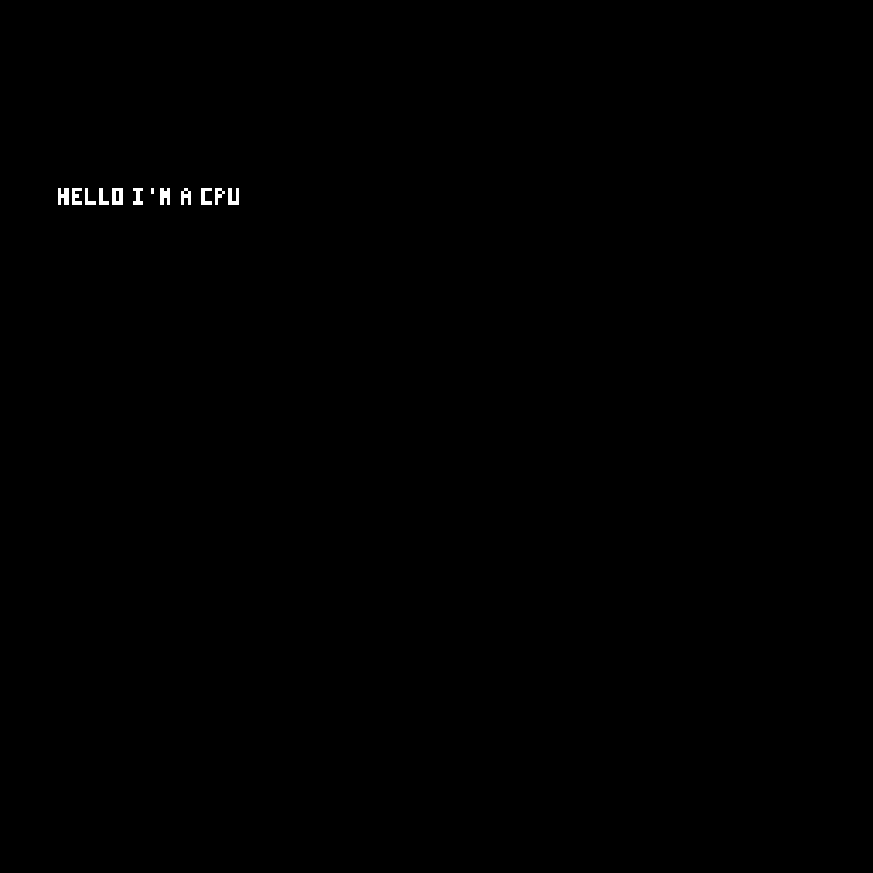 DISPLAY_HELLO_CPU drawing its greeting