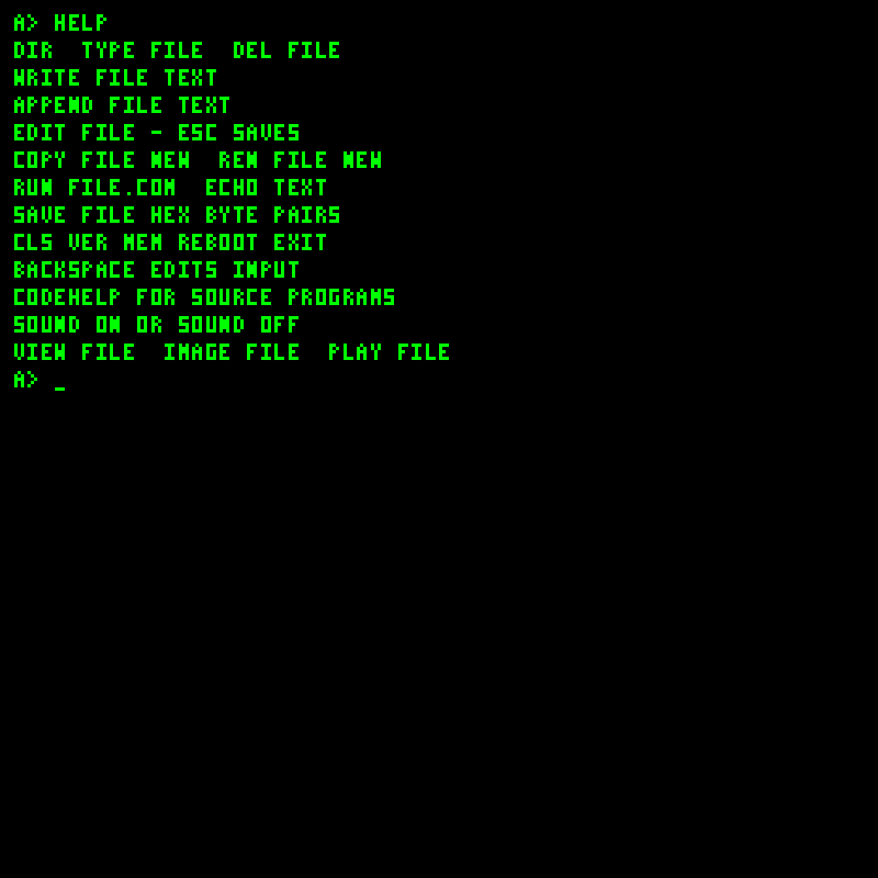 HELP showing shell commands
